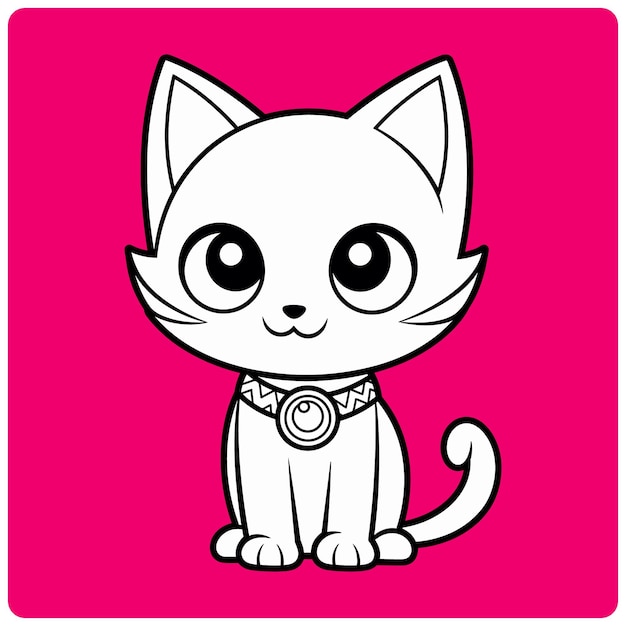 Cute Cat Character Illustration Vector Design v07