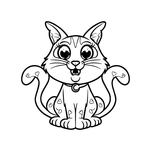 Cute cat coloring pages for coloring book Cat outline vector Playing cat coloring pages Funny cat