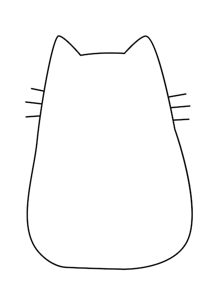 Cute cat contemporary line art element