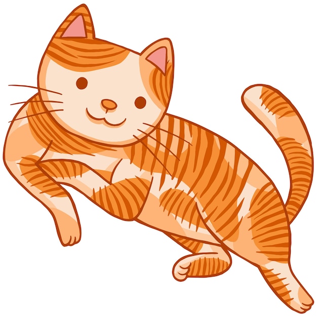 Cute Cat in Flat Design Style