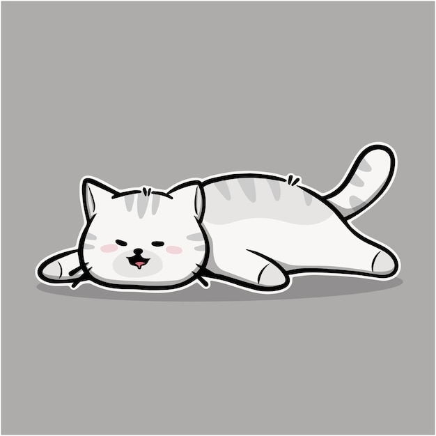 cute cat funny cartoon icon illustration