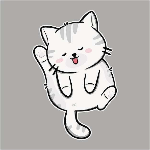 cute cat funny cartoon icon illustration