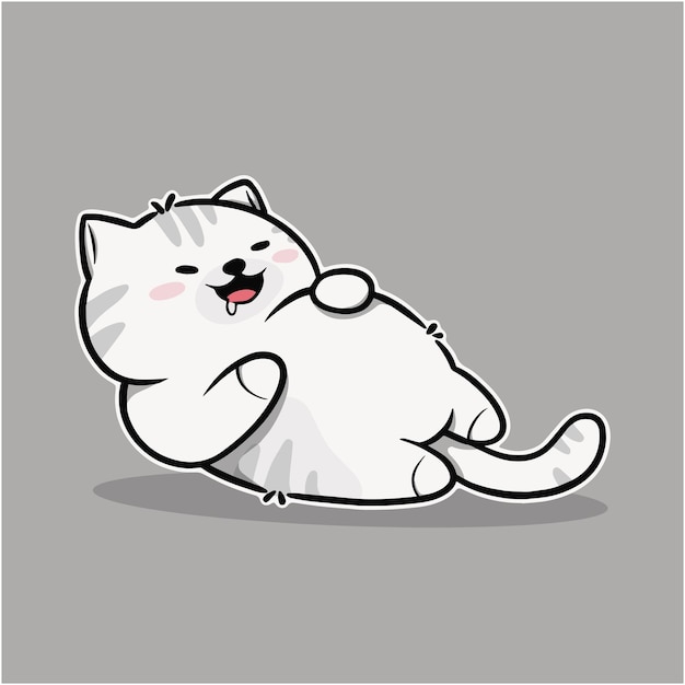 cute cat funny cartoon icon illustration