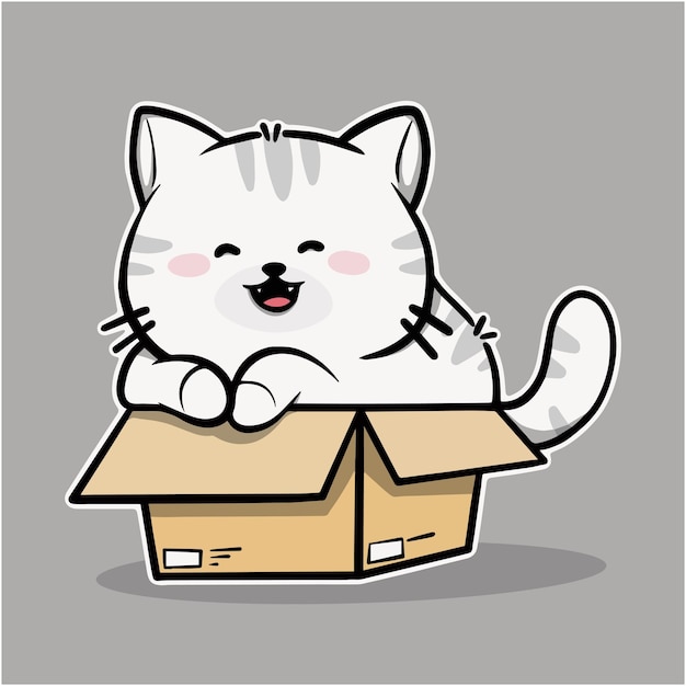 cute cat funny cartoon icon illustration