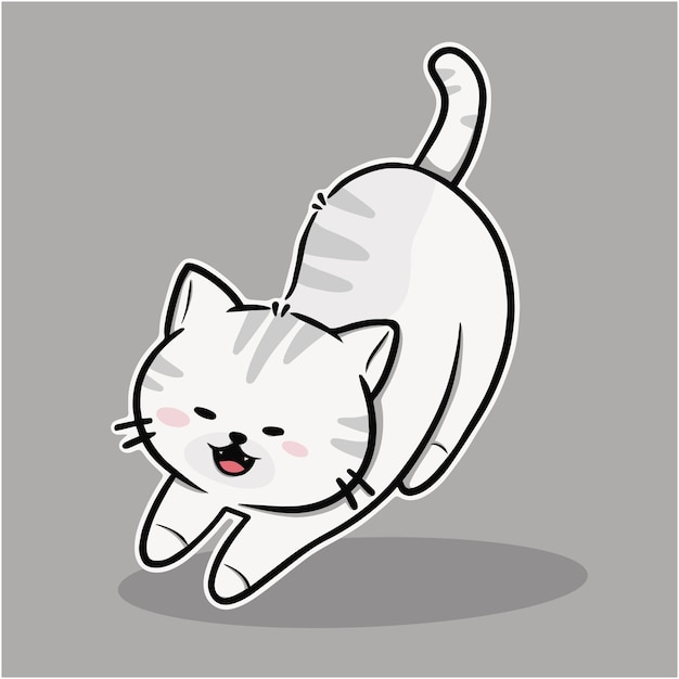 cute cat funny cartoon icon illustration