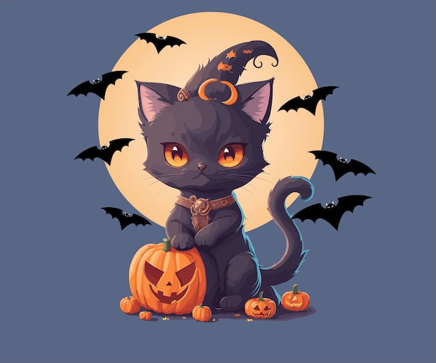 Cute cat Halloween character