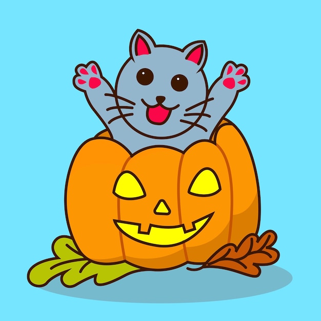 Cute Cat in Hallowen day