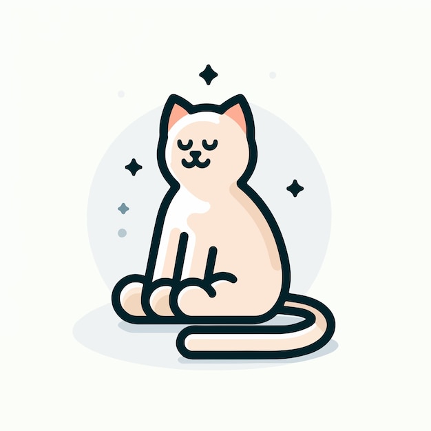 Vector cute cat is happy