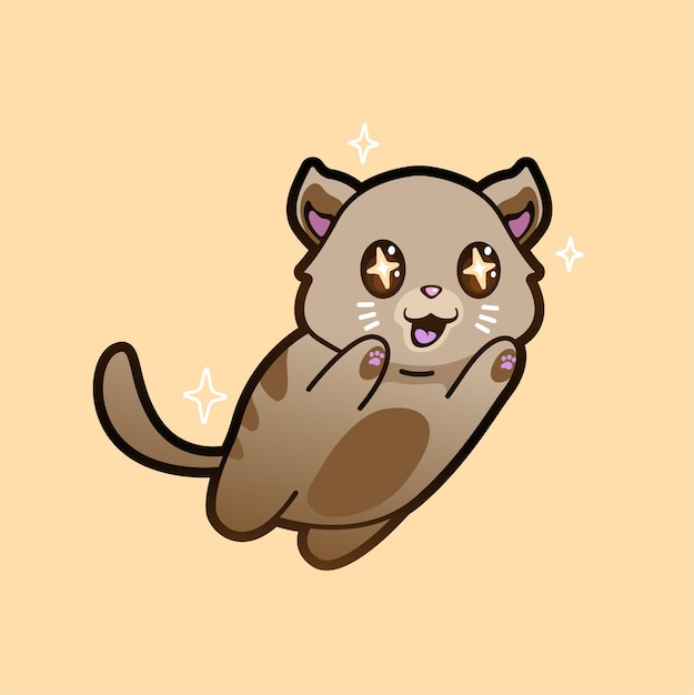 Cute cat jumping vector illustration