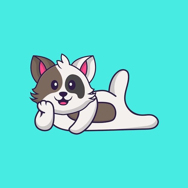 Cute cat lying down Animal cartoon concept isolated Flat Cartoon Style