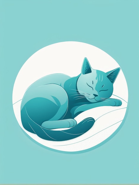 Vector cute cat lying on the floor vector illustrationcute illustration