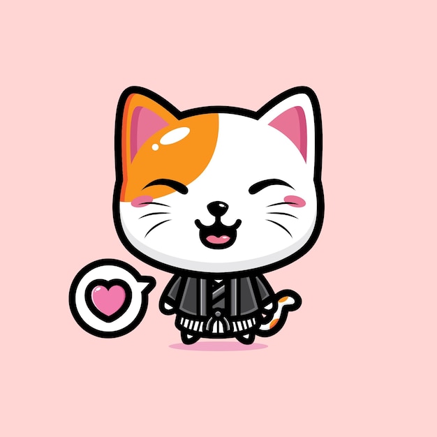 cute cat mascot   design