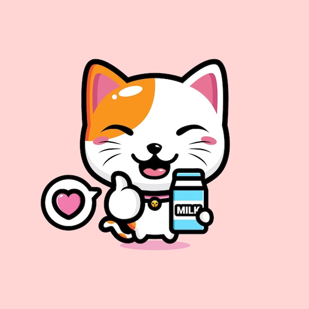 cute cat mascot   design