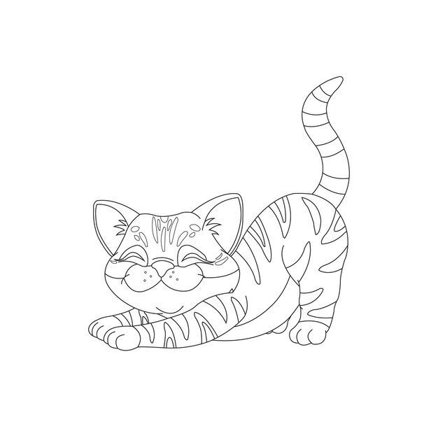 Cute Cat outline Coloring pages for Kids