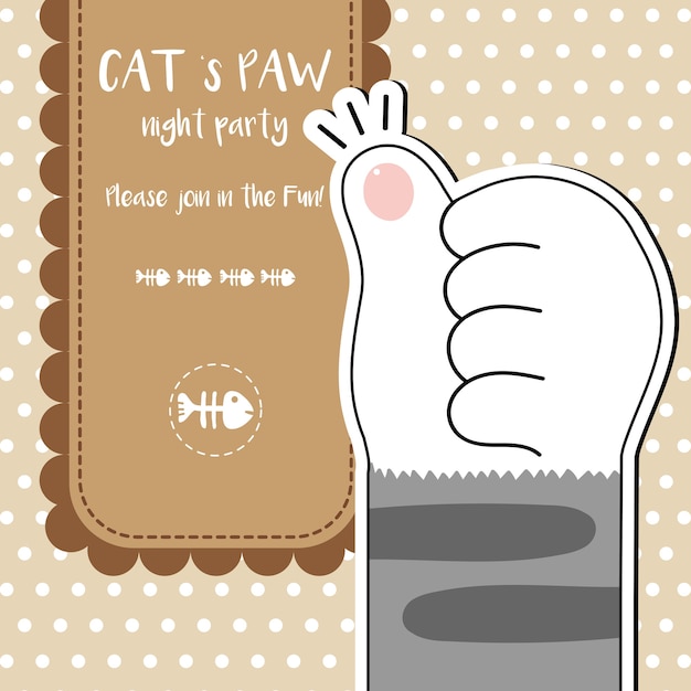 Cute cat paws wallpaper vector illustration