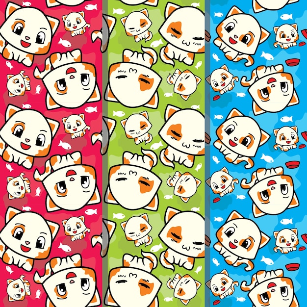 Cute Cat Seamless Pattern Collection