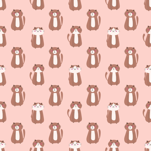 Cute cat seamless pattern