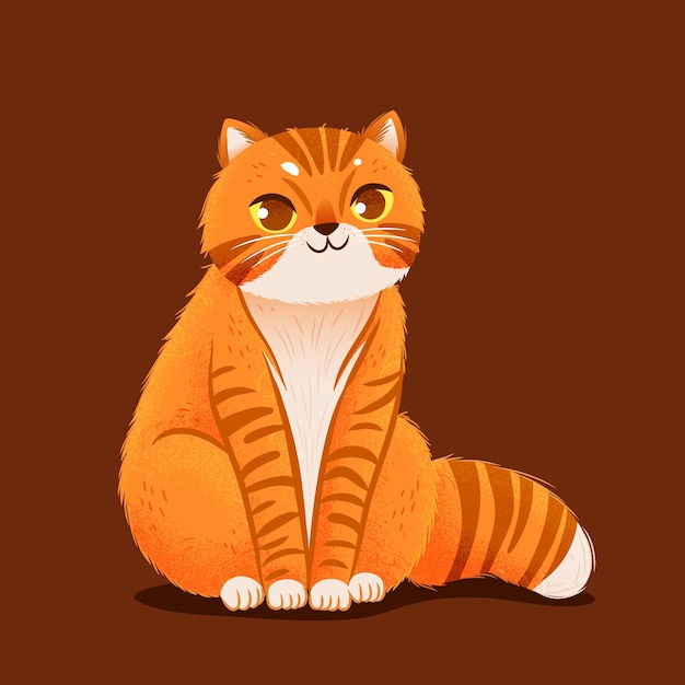 Cute cat sitting cartoon illustration