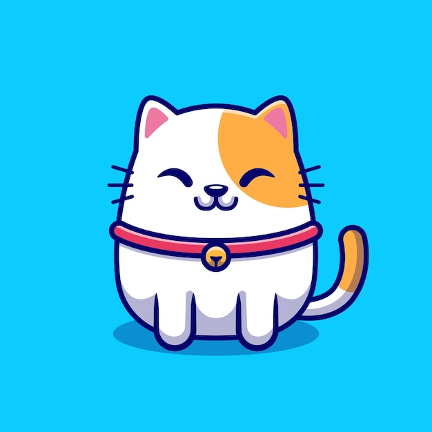 Cute Cat Sitting Cartoon Vector Icon Illustration Animal Nature Icon Concept Isolated Flat