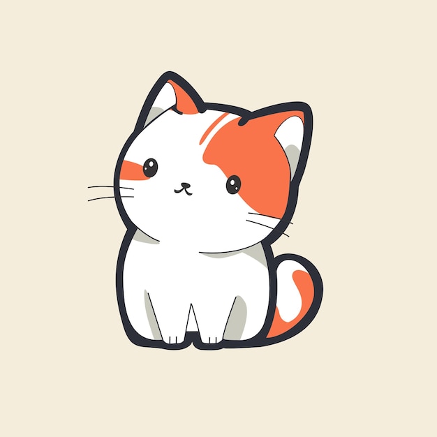 Cute cat sitting cartoon vector icon illustration animal nature icon concept isolated premium flat