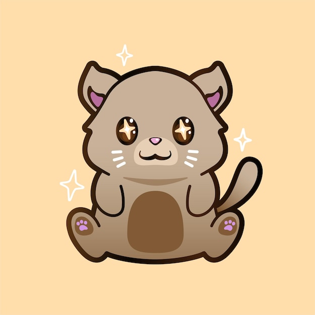 Cute cat sitting vector illustration