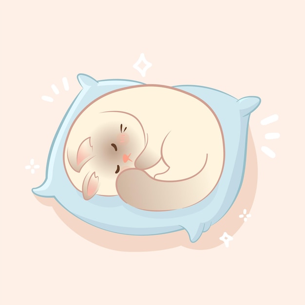 A cute cat sleeping premium vector