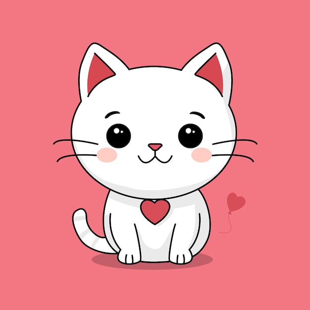 cute cat valentines day with love