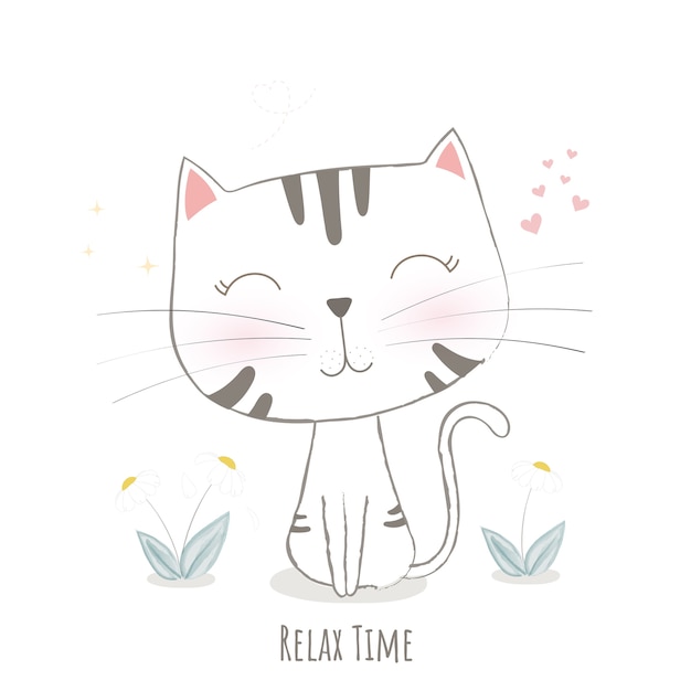 cute cat vector design.