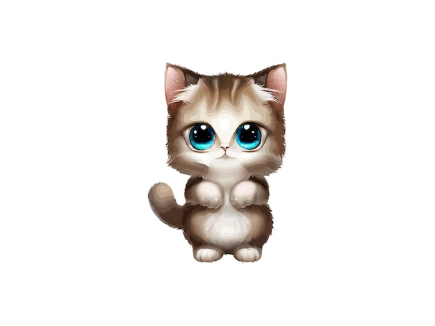 Cute Cat Vector illustration realistic watercolor