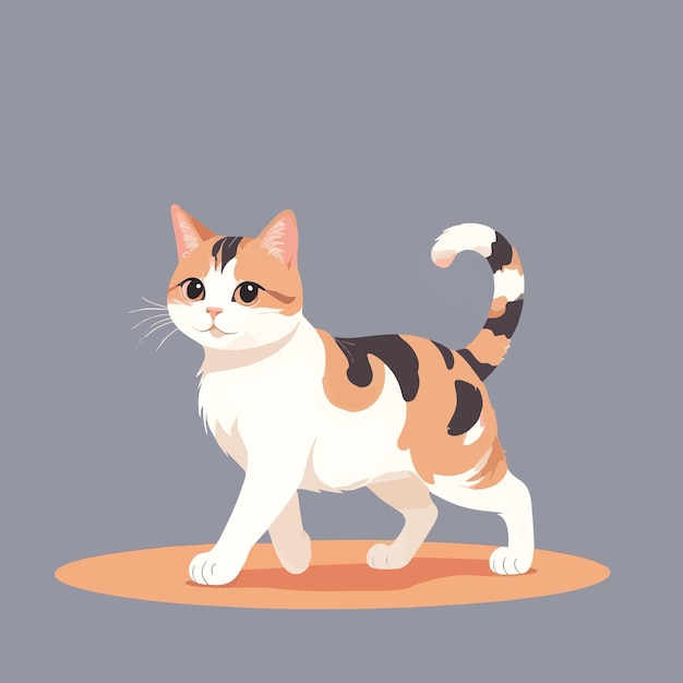 Vector cute cat walking while smiling