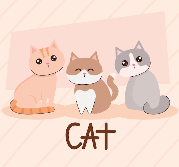 Cute cats in group