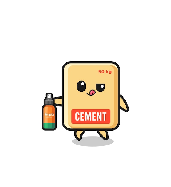 Cute cement sack holding mosquito repellent