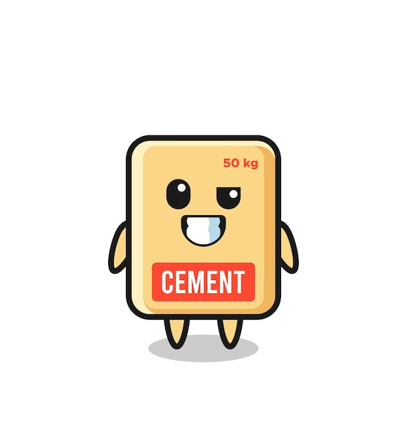 Cute cement sack mascot with an optimistic face cute design