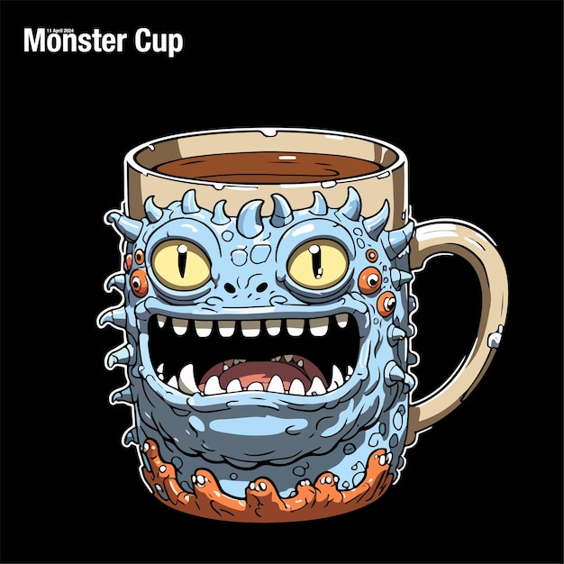 Vector cute character made of cup