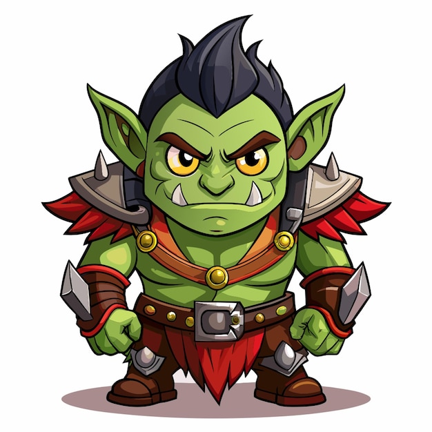 cute character for orc from game dungeons dragons correct finished lines perfect detailed pattern