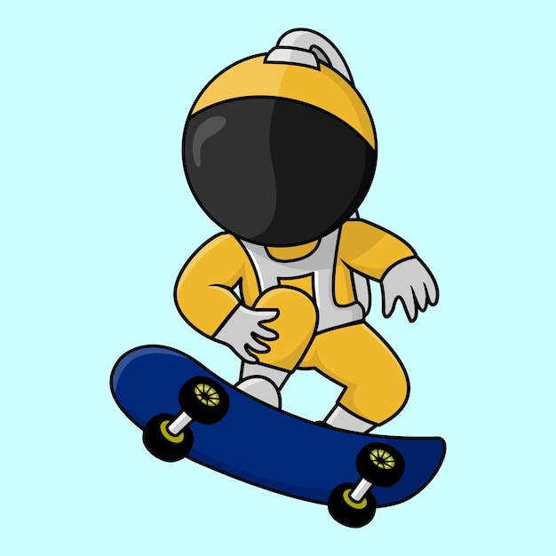 cute characters,
astronauts playing skateboards, suitable for flayer, banner, social media, and othe