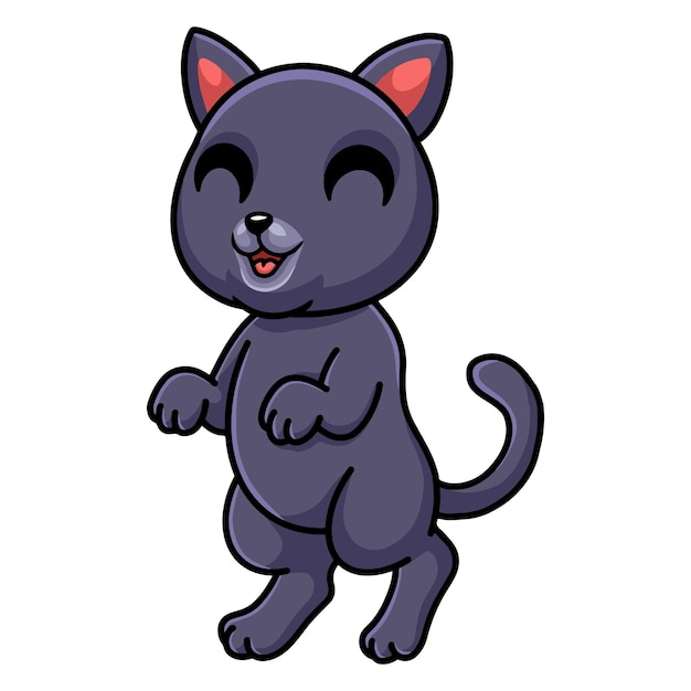 Cute chartreux cat cartoon standing