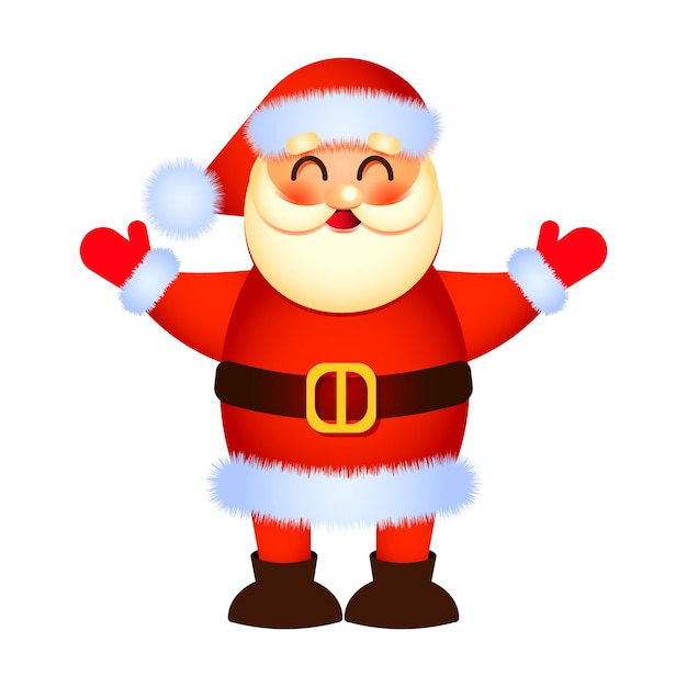 Cute cheerful Santa Claus. 3d illustration, print, vector