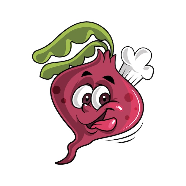 Cute Chef Beetroot Cartoon Mascot