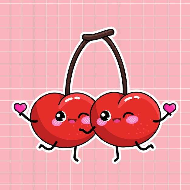 Cute Cherry Vector Illustration