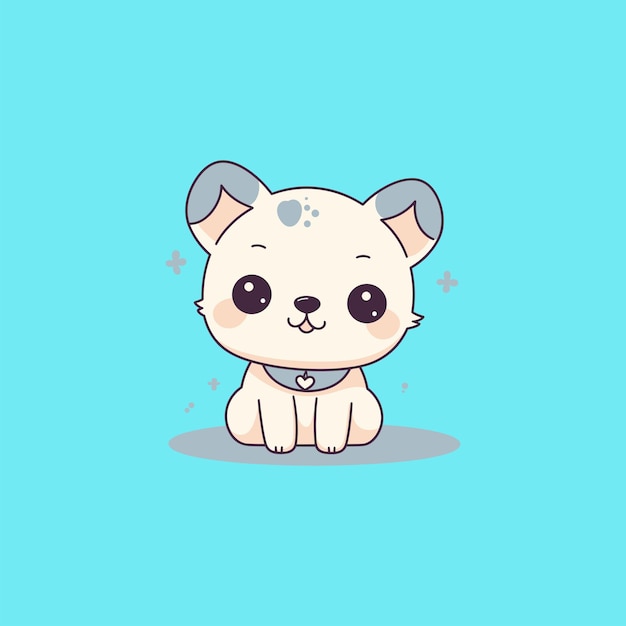 Cute chibi dog kawaii illustration