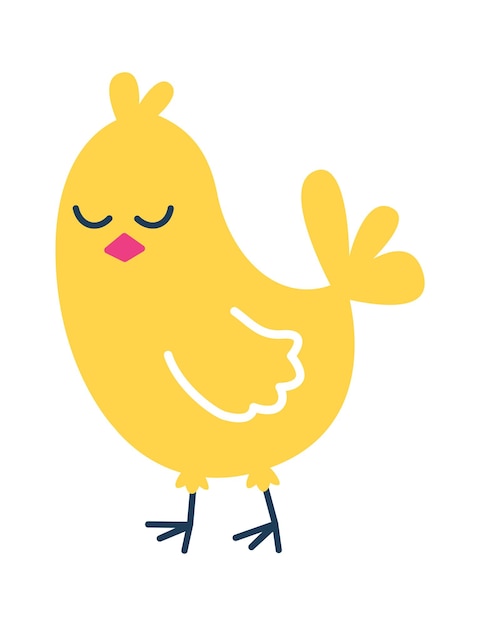 Cute chicken Childish Cartoon Animal Vector illustration