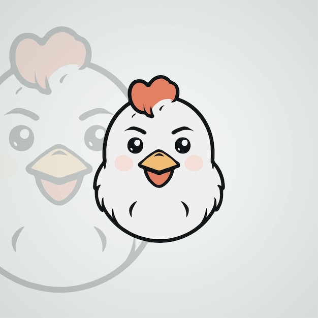 Cute chicken mascot logo