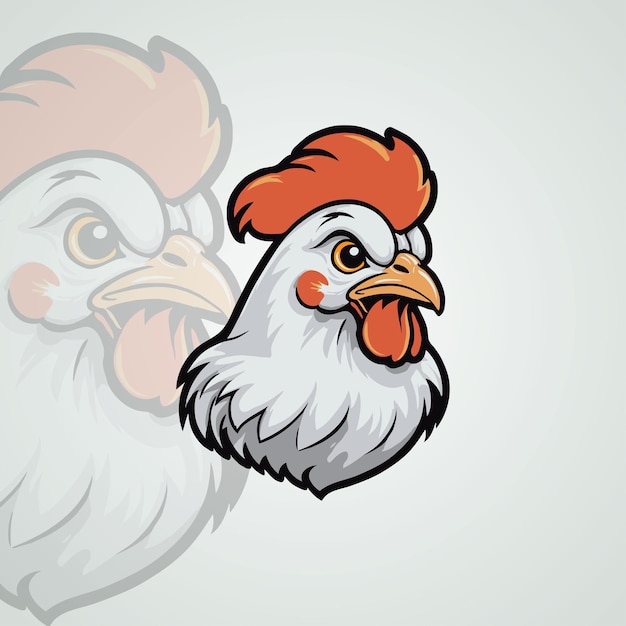 Cute chicken mascot logo