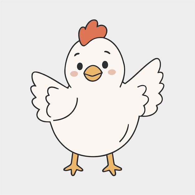 Cute Chicken for toddlers books vector illustration