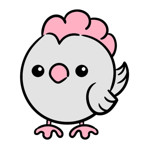 Cute chicken vector illustration Drawing cartoon character