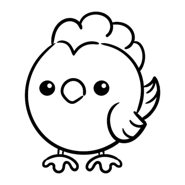 Cute chicken vector illustration Drawing cartoon character