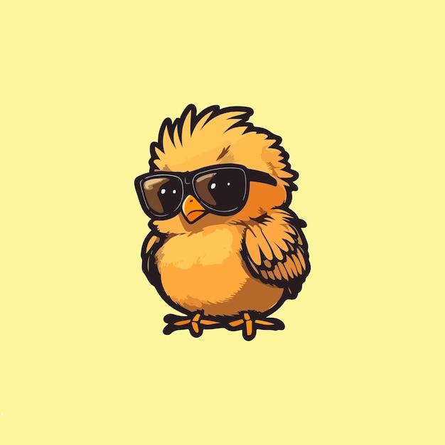 cute chicks wearing sunglasses in isolated