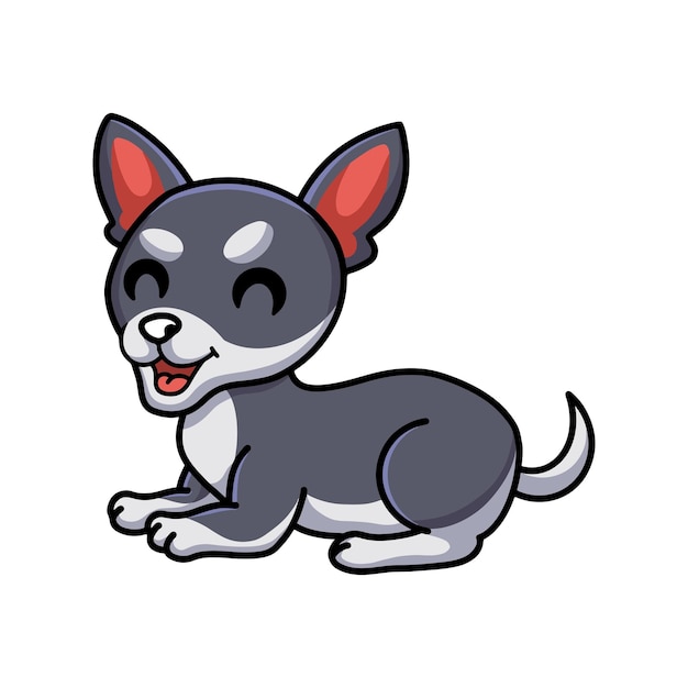 Cute chihuahua dog cartoon lying down