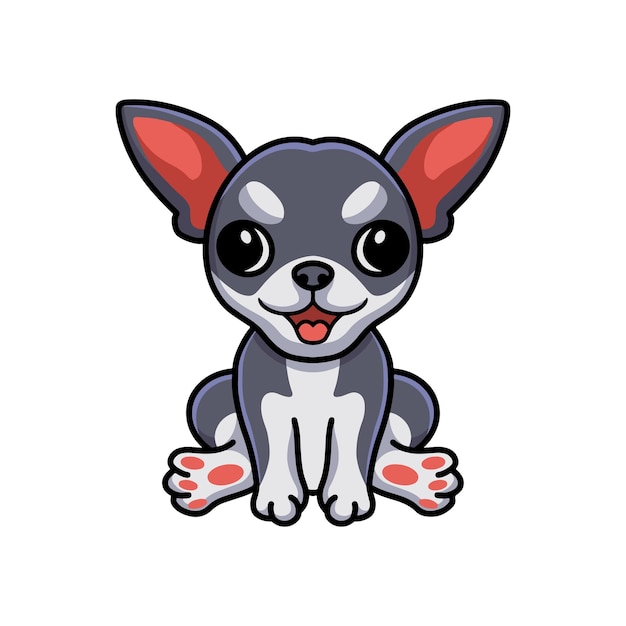 Cute chihuahua dog cartoon sitting